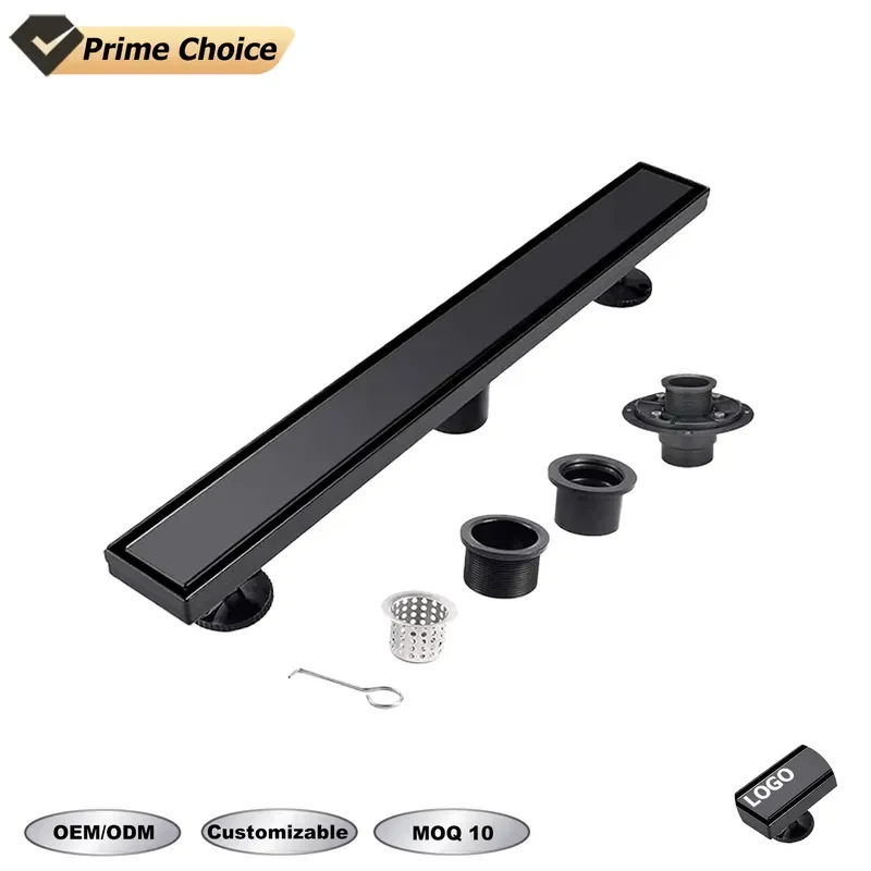 for High Quality 304 Stainless Steel Modern Rectangular Shower Floor Drain Polished Linear 2-in-1 Covered Bathroom 5-Year