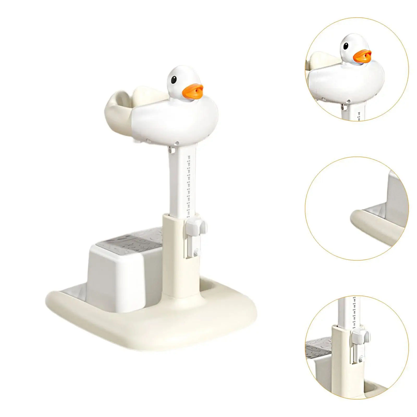 Baby Bath Tub Support with Stool Non Slip Silicone Ergonomic Backrest Adjustable Standing Shower for seat for Infants 0-6 Months