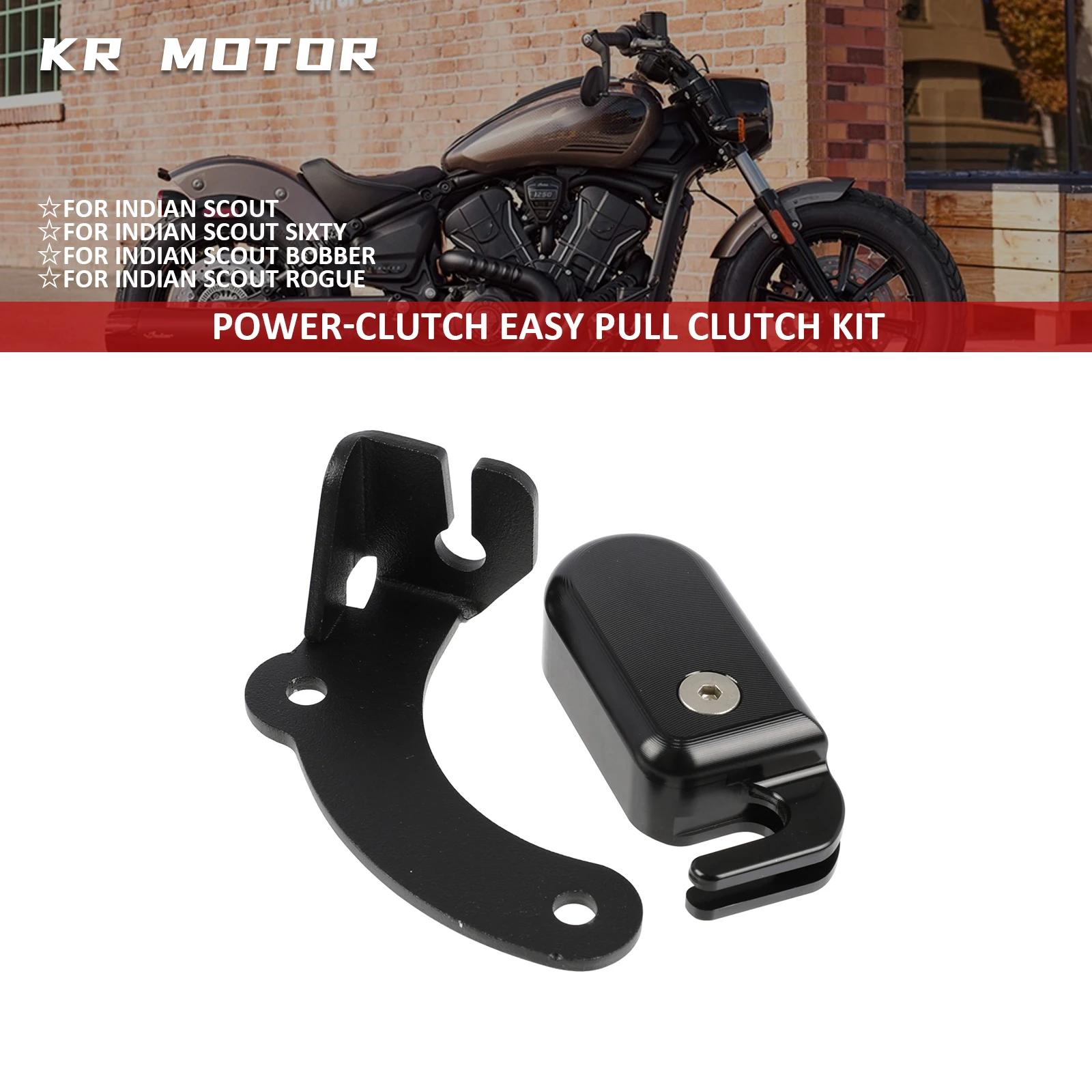 

Motorcycle Fits For Indian Scout Bobber Sixty Rogue Twenty 2015-2024 Power Clutch Motor Power-Clutch Easy Pull Clutch Kit Black