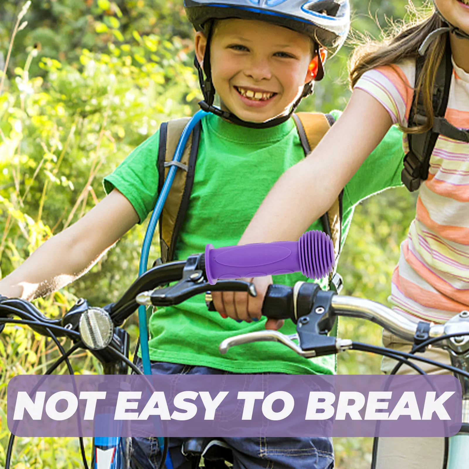 

2pcs Bicycle Handlebar Grips Purple Rubber Bike Accessories Kids Shock Absorption Sweat Proof Lightweight Portable Anti Slip