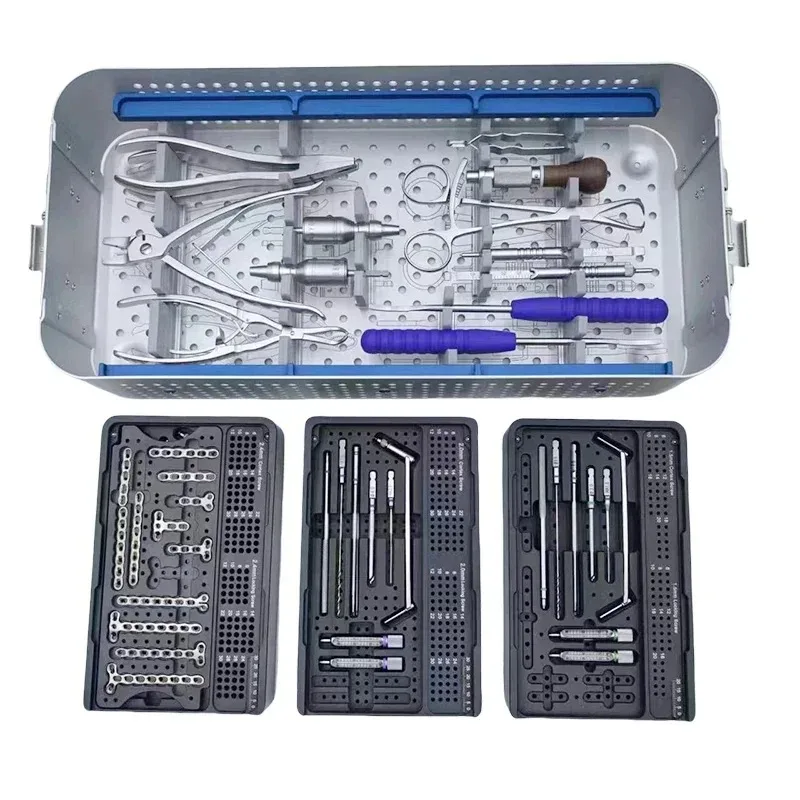 

Factory Sale Trauma Surgical Reconstruction 1.5/2.0/2.7 mm Titanium LCP Mini Micro Fragment Locking Plate Instrument Set