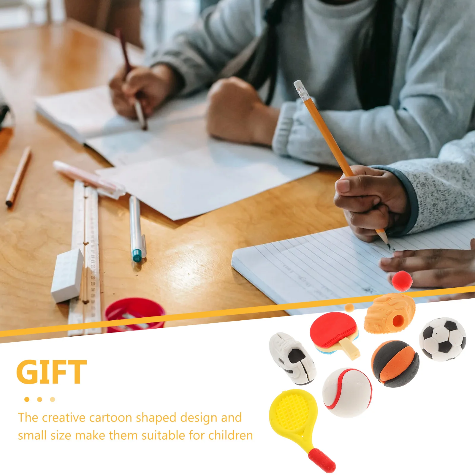 25 Pcs Simulation Ball Kids Birthday Gift Foosball School Pencil Eraser Tiny Rugby Small House Decorative