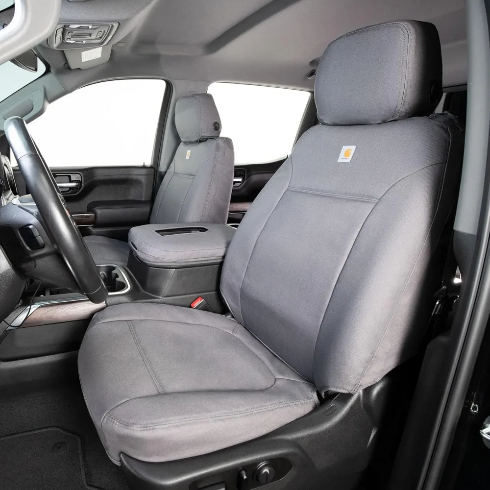 Niestandardowe pokrowce na siedzenia Carhartt do Forda F-150 (roczniki 2009-2014) i Forda F-250/F-350 (roczniki 2011-2016) z fotelami typu bucket w pierwszym rzędzie, materiał Duck.