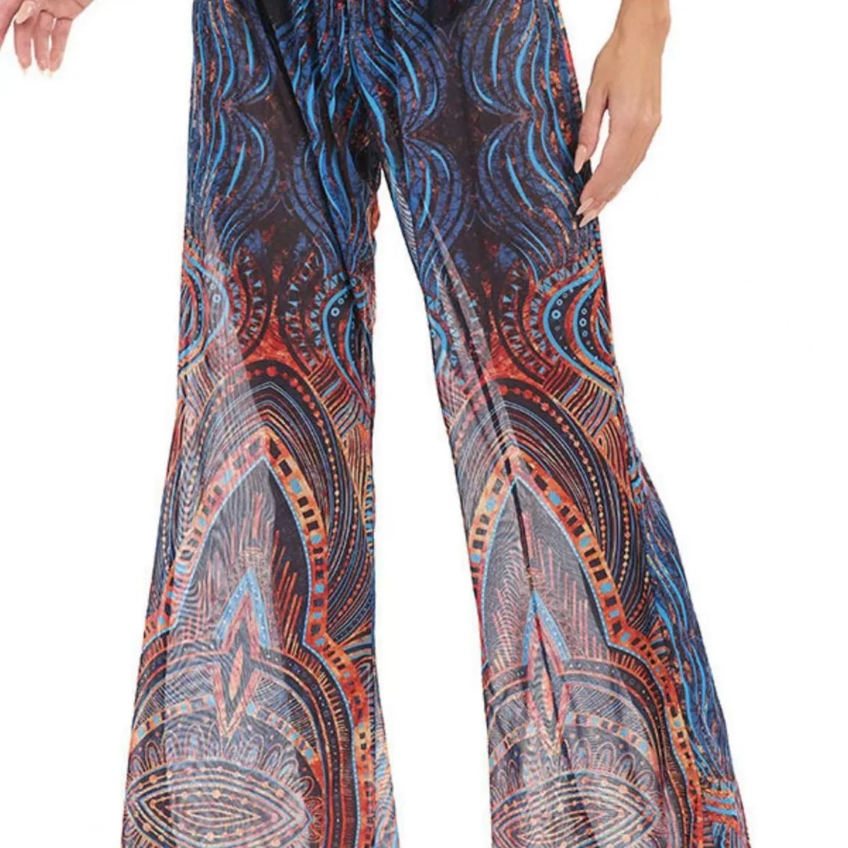 Nuevas mujeres malla volantes Trim cubrir pantalones playa cubrir cubrir Ups para traje de baño playa pantalones con volantes 2026 pantalones de verano