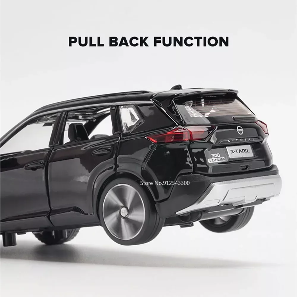 1/32 Scale X-Trail Toy Car Model Alloy Diecast Pull Back Model Vehicle with Sound Light Boys Festival Toy Gift Collection