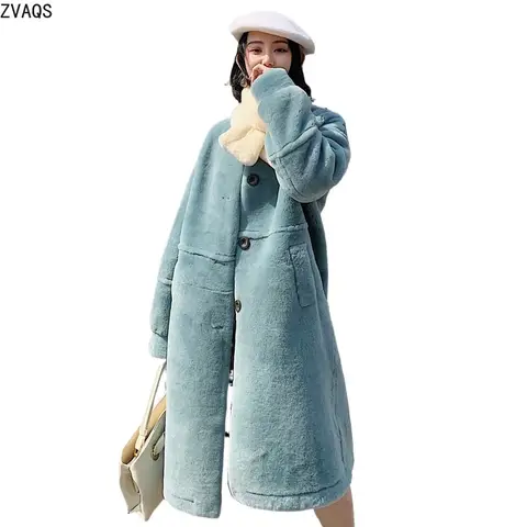ZVAQS 100% Natural Wool Sheepskin Double Faced Fur Coat Woman Luxury Long Real Fur Jacket Women Winter Clothes 2025 Fourrure