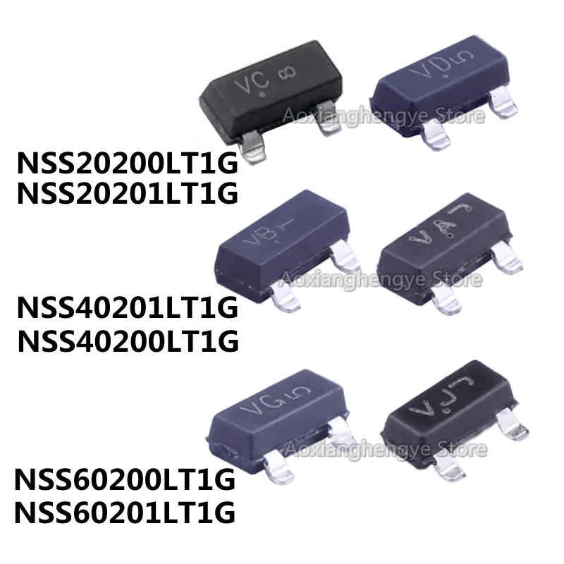 10PCS NSS20200LT1G NSS20201LT1G NSS40200LT1G NSS40201LT1G NSS60200LT1G NSS60201LT1G SOT23-3 VC VD VA VB VG VJ Bipolar transistor