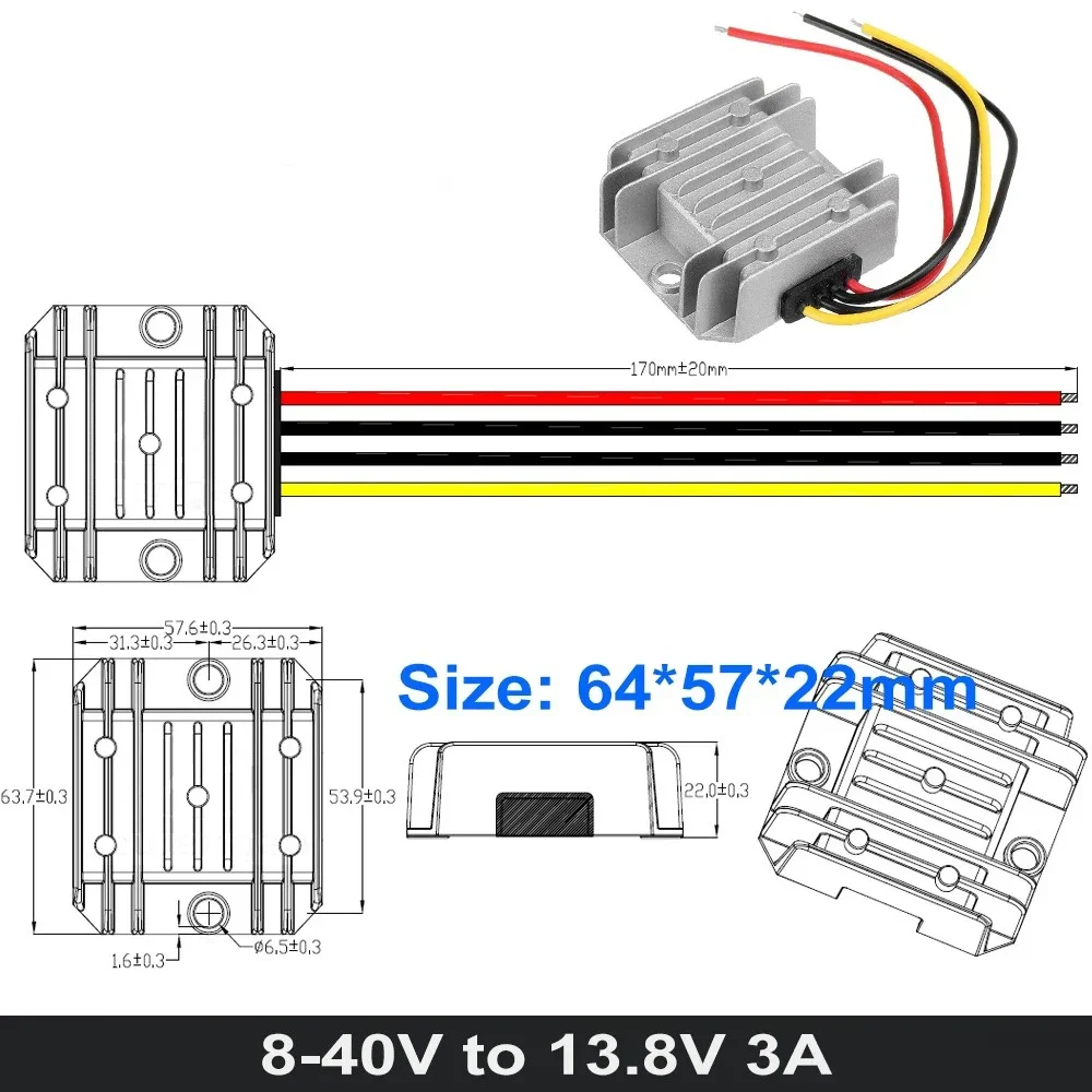 Buck Boost 8-40V to 13.8V 30A 25A 20A1 5A 10A 5A 3A Step Up/down DC DC Converter Regulator Car Boat 13.8 Volt Voltage Stabilizer