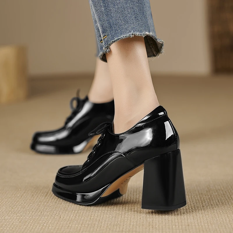 

Повседневная женская обувь на каблуке для вечеринок, качественная женская обувь, туфли-лодочки из натуральной кожи, женская обувь, комфорт высокого качества