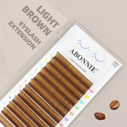 Abonnie Light Brown Individual Eyelashes Extension Fluffy Lashes Colorful Premium Classic Lashes