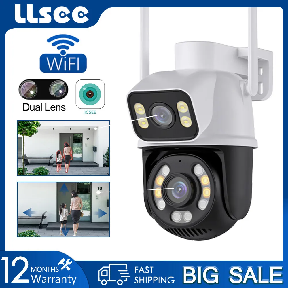 

LLSEE ICSEE 4K 8MP 5x zoom IP security camera wifi PTZ wireless outdoor cctv camera two-way call AI mobile tracking infrared