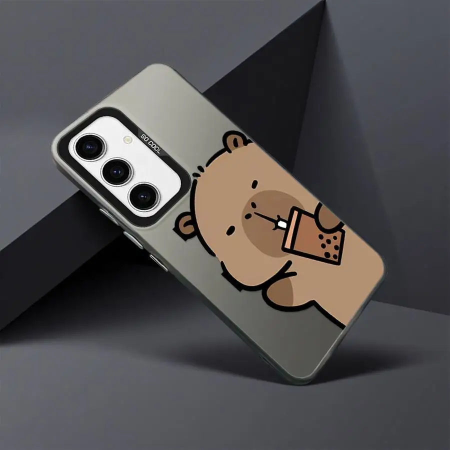 만화 귀여운 카피바라 백 폰 케이스 (삼성 갤럭시 A33 A73 A34 A22 A52 A32 A53 A24 A25 A36 A26 A23 용)