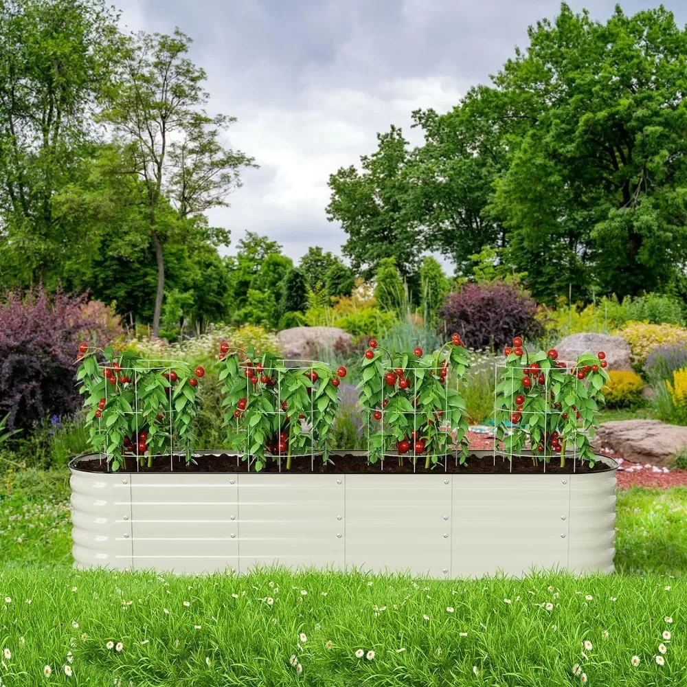 

Raised Garden Bed Kit 8×2×1.4 FT Magnesium-Aluminum-Zinc Stainless Steel Metal Planter Box for Planting Outdoor Plants Vegetable