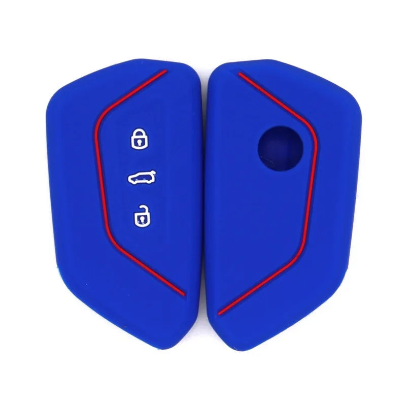 حافظة مفاتيح سيارة من السيليكون لسيارة VW Volkswagen Golf 8/ID.3/ID.4 X/ID.6 X - 3-Button Smart Key Fit، غطاء واقي #5