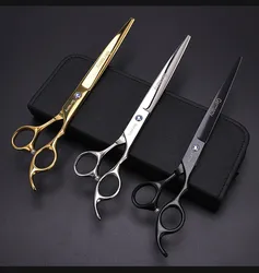 Ciseaux de coiffure en acier inoxydable pour salon de coiffure, coupe plate, machine à couper les cheveux, cisaillement amincissant, outils de salon de coiffure, haute qualité, 8 po