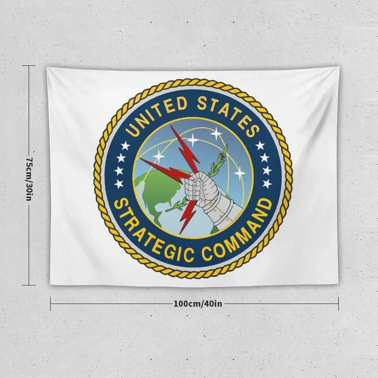 U.S. Strategic Command (USSTRATCOM) Crest Tapestry Japanese Room Decor Room Aesthetic Decor Tapestry