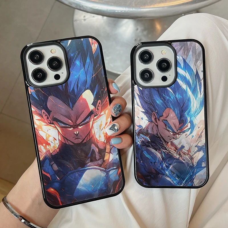 Cute Art Dragon Ball Vegeta Goku 3D Magsafe Case For iPhone 16 15 14 13 12 11 Pro Max Plus Magnetic Wireless Charge Back Cover