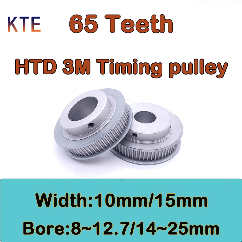 65 Teeth HTD 3M Timing Pulley Bore 8/10/12/12.7/14/15/16/17/18/19/20/22/25mm 65Tooth HTD3M Synchronous Wheels Belt Width 10/15mm