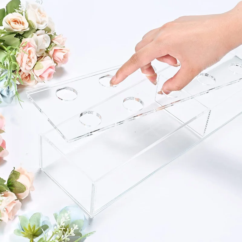 Clear Acrylic Flower Rectangular Vase For Dining Table Wedding Decoration Rose Gift Box Floral Vases Home Decor New Dropshipping