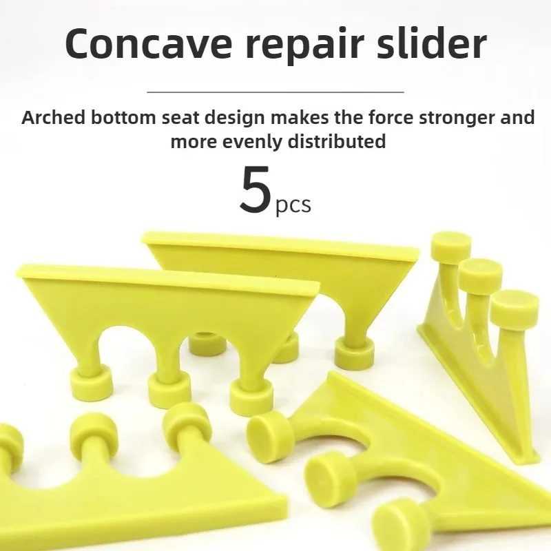 Image of 5er-Set große Dellenreparatur-Klebelaschen, gewölbte PDR-Slider, Karosserie-Hebepads für die Reparatur von Kanten- und Hagelschäden