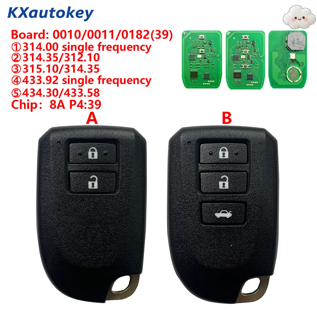 

KXK007014 High Matching 2/3Buttons Board-0010/0011/0182 Complete Smart Key Specific For Toyota YARIS L YARIS VIOS