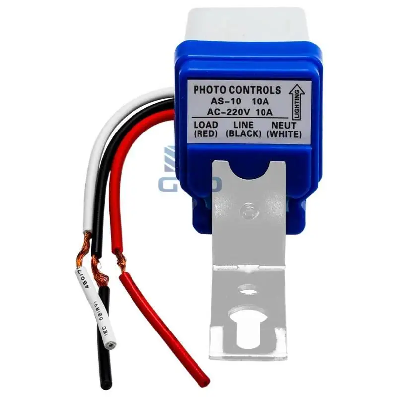 AS-10 Automatic Photocell Street Light Switch: AC 220V (50-60Hz) 10A – DC/AC Compatible Photo Control Sensor Switch