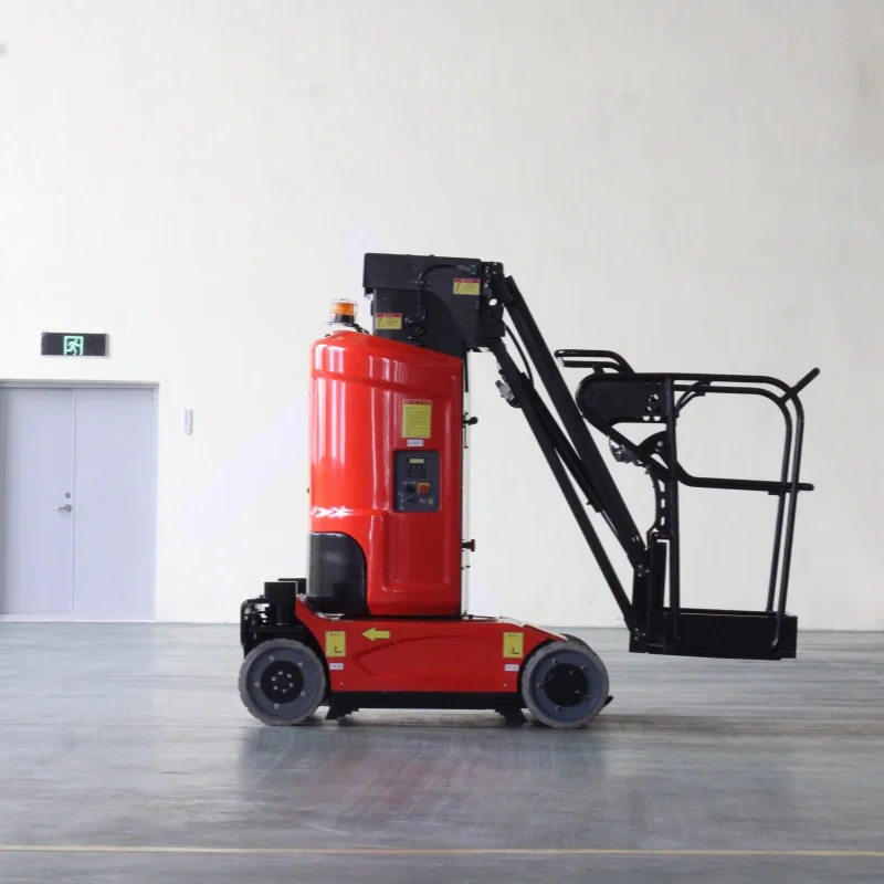 Single Person 360° Rotation New Automatic Drive Vertical Telescopic Boom Mast Lift For High Altitude Cleaning