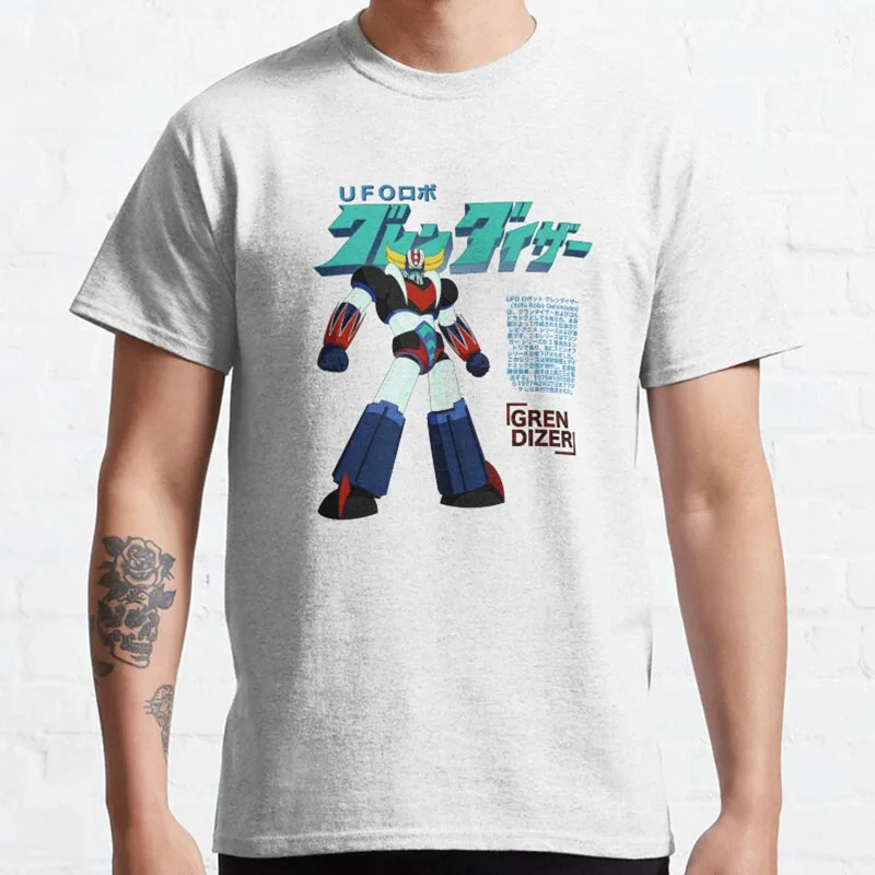 

Retro UFO Robot Grendizer ＵＦＯロボ グレンダイザ Vintage Anime t shirt 100% cotton printed sci fi robot anime japan robot grendizer tee