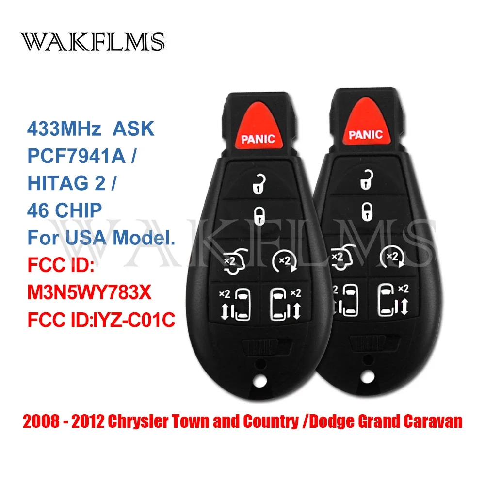 M3N5WY783X For Chrysler Town & Country Dodge Grand Caravan 2008 2009 2010 2011 2012 2013 2014 2015 2016 2017 2018 Fobik Key