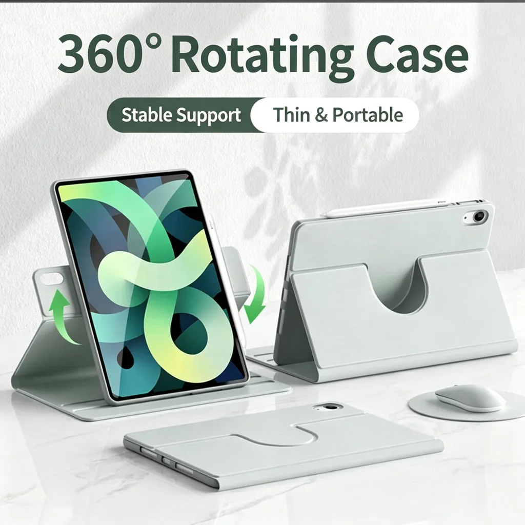 360° Rotating Tablet Cover For iPad 10th 11th Gen 2025 7/8/9 10.2'' Start Case For Air 4 5 6 7 11 For Air 2 9.7 Pro 11 Mini 6 7