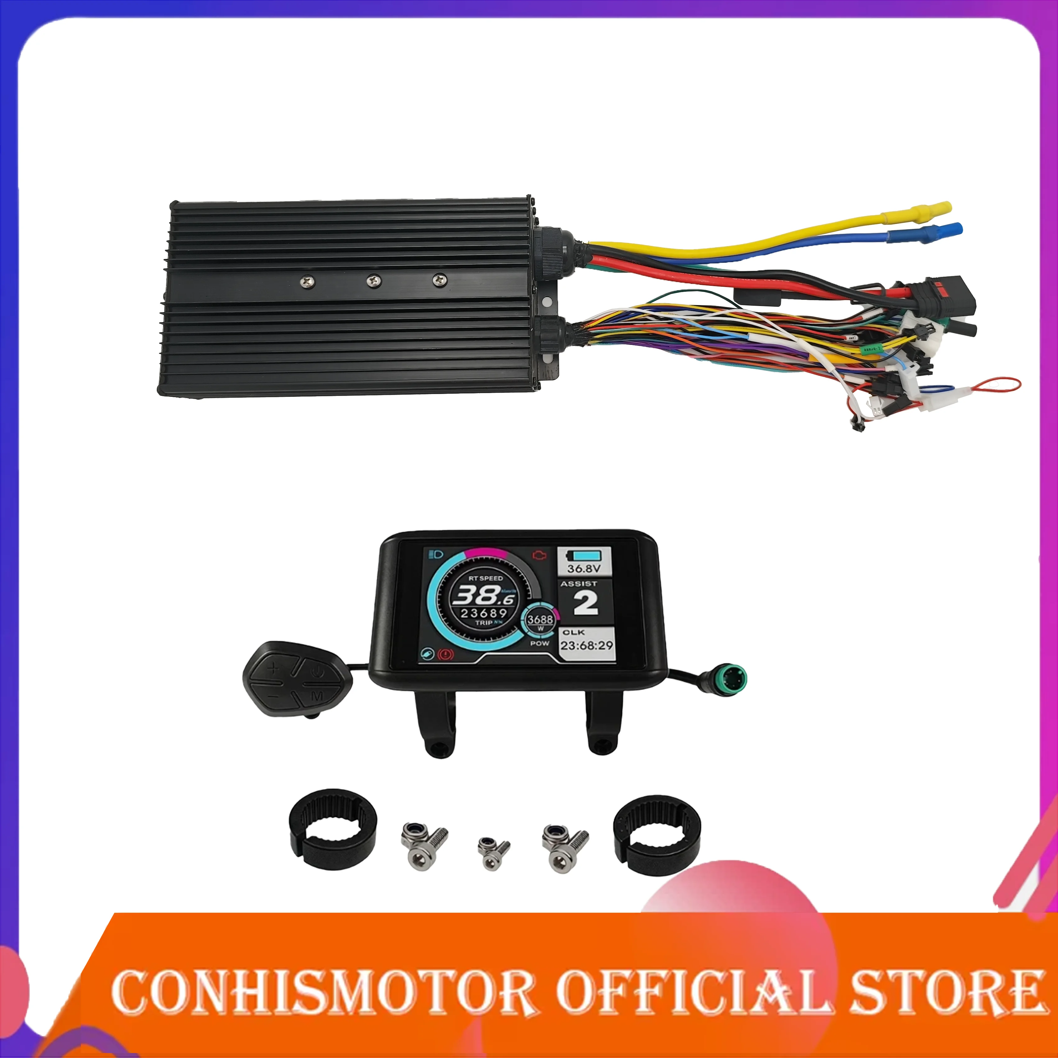 

Ebike 48 В/52 В/60 В/72 В 3000 Вт-5000 Вт 100 А синусоидальный контроллер ebike 24 MOSFET с ЖК-дисплеем и регенеративной функцией