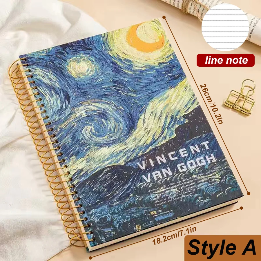 16K Thickened Coil Book Thickened Eye Protection Beige Inner Page Metal Coils Notebook Horizontal Notepad