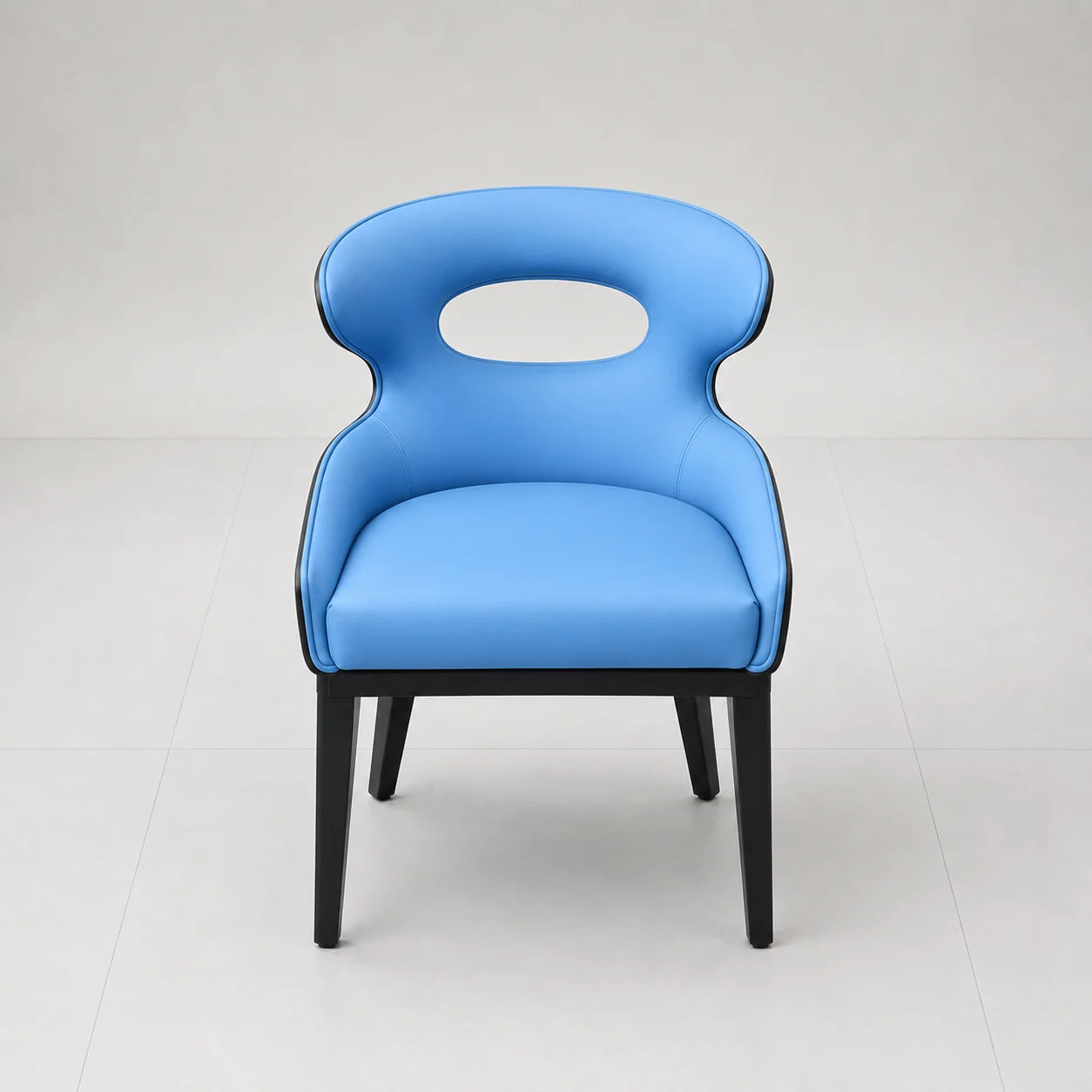 In Stock Hotel Lobby Furniture Restaurant Dining Chair Ready to Ship Solid Wood Frame Upholstered Accent Chair with Black Legs