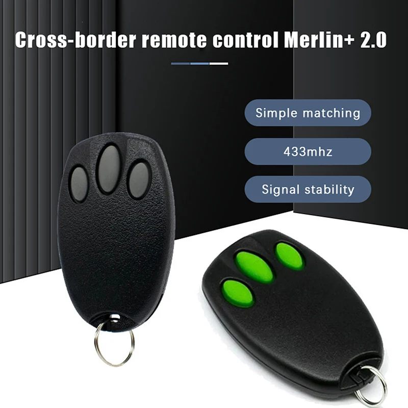 

Merlin+2.0 Fit For E945 E943M E945M E950M Garage Door Remote Control Keychain 433.92MHz Replacement Garage Remote Control