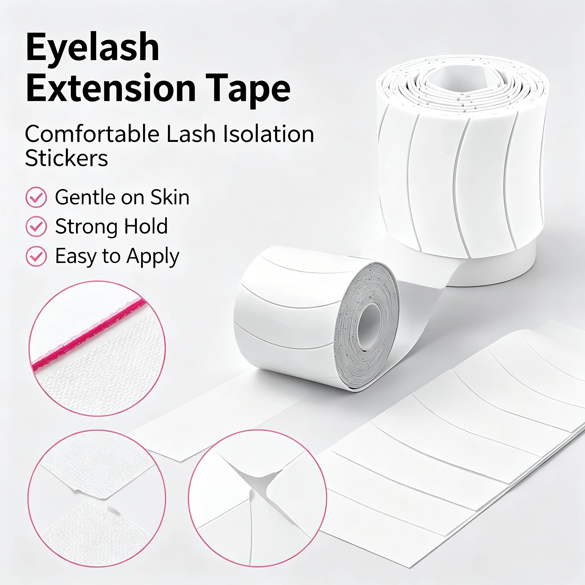 110Pcs Eyelash Extension Under Eye Patches, Self-Adhesive Foam Gel Pads, Hypoallergenic Breathable Lash Tape, Makeup Tools