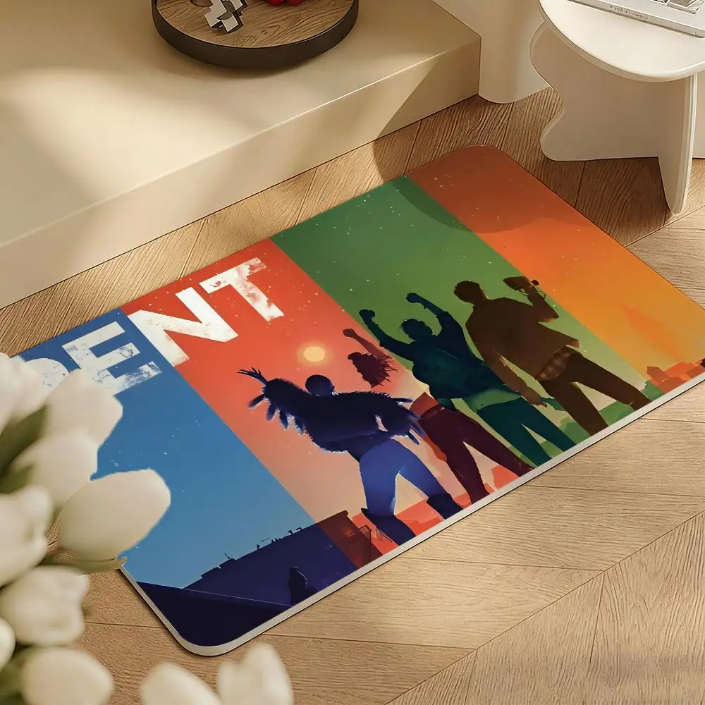 Rock Musical Rent Floor Mat Diatomite Floor Mat Fast Drying Odor Resistant Non Slip Bath Kitchen Mat