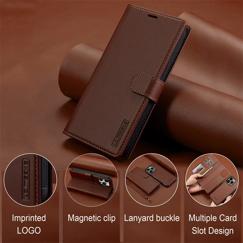 2 in 1 High Quality Retro Magnetic Flip Leather Case for iPhone 16 15 14 13 12 11 XR XS SE 2024 Wallet Card Cover Phone Case