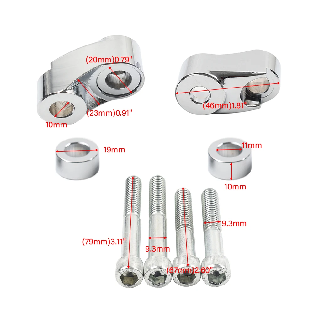 39MM 49MM Front Turn Signal Mount Bracket Relocation Kit Aluminum Chrome 1Pair For Harley Davidson Dyna FXR FXD