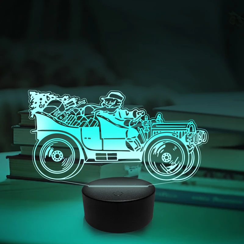 Nightlight USB LED Customized Personalized 3D Lamp Christmas Decoration Bedroom Night Light For Children Gift Black Base 7 Color