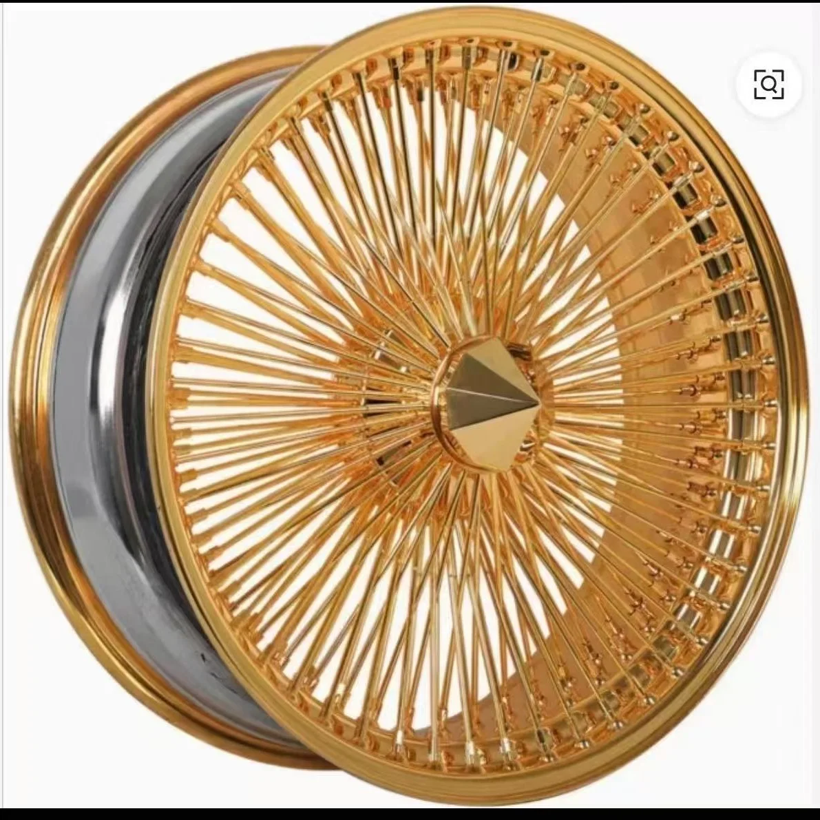 *forCustom New Large Steel Wire Wheels Gold 20/24 Inch Diameter 72/100/150/204 Spokes Reverse Cross Straight Design PCD 100mm ET