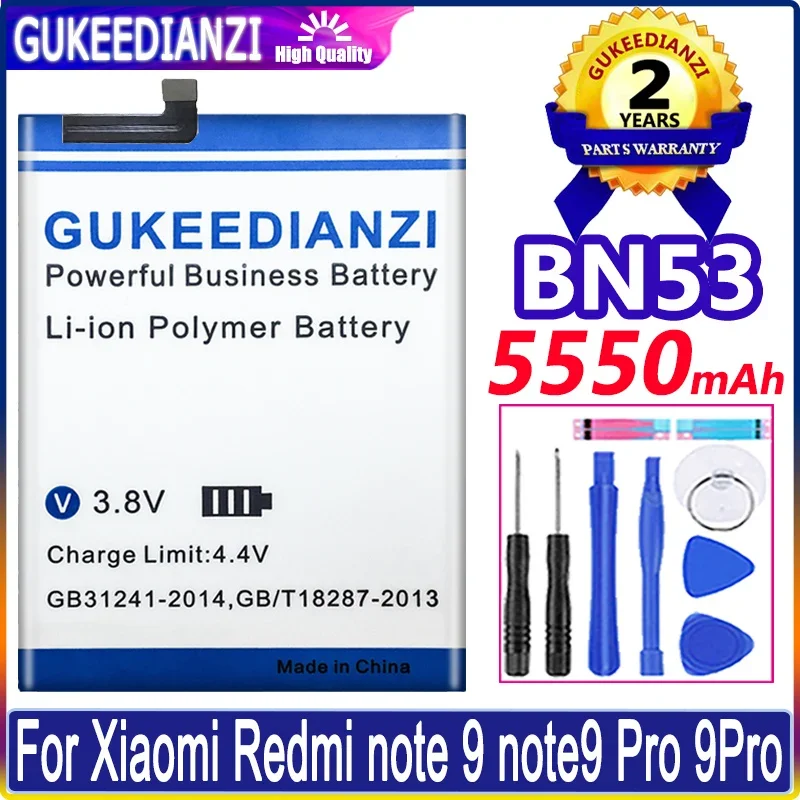 

GUKEEDIANZI Аккумулятор BN53 BM4W для Xiaomi Redmi Note 9 Note 9 Pro 9Pro/Note 9 Pro 5G Аккумуляторная батарея для телефона