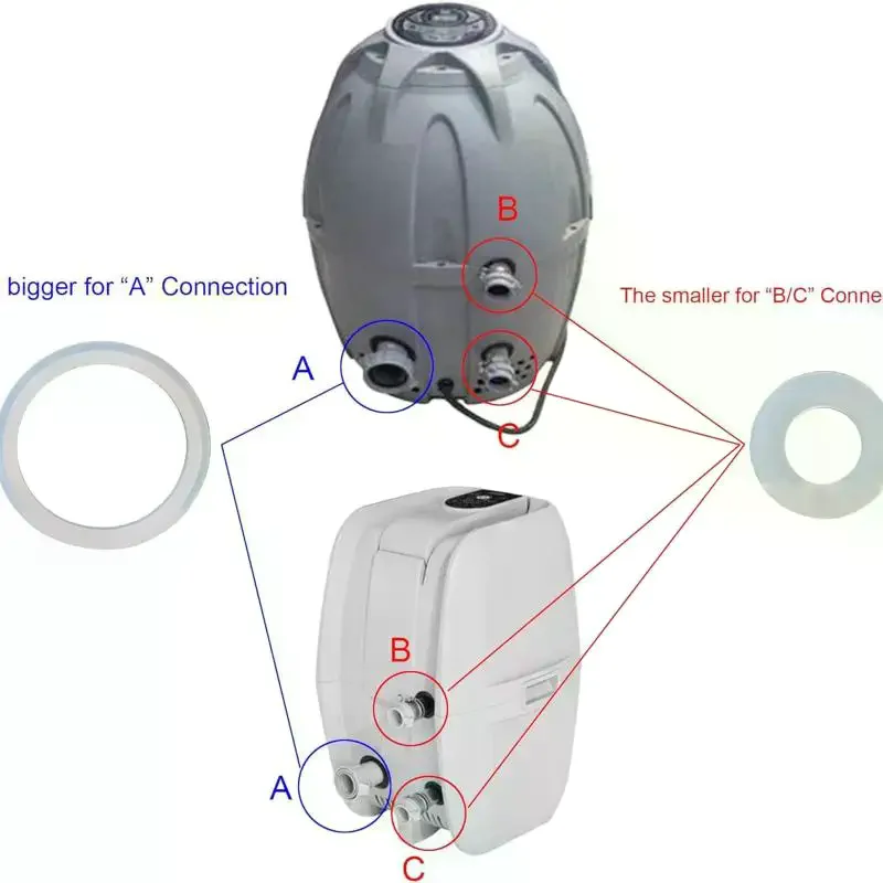 Connector Seal Gasket Set Air Pump Gasket Compatible with Coleman Saluspa Lay-Z-Spa Inflatable Hot Tub Gasket