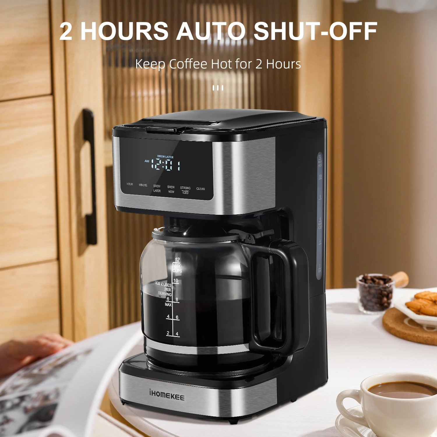 Programmable Drip Coffee Maker 12 Cup With Iced Coffee Function