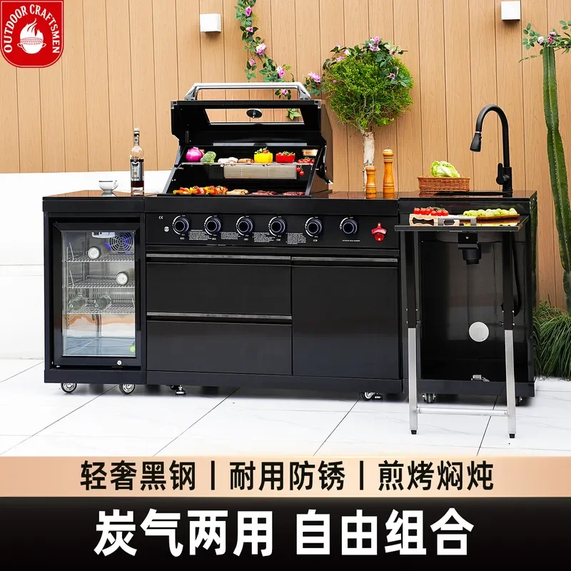 For Kitchen 304 Stainless Steel Recessed Grill Modular BBQ Outdoor Camping Patio Barbecue Durable Heat Resistant Easy Clean