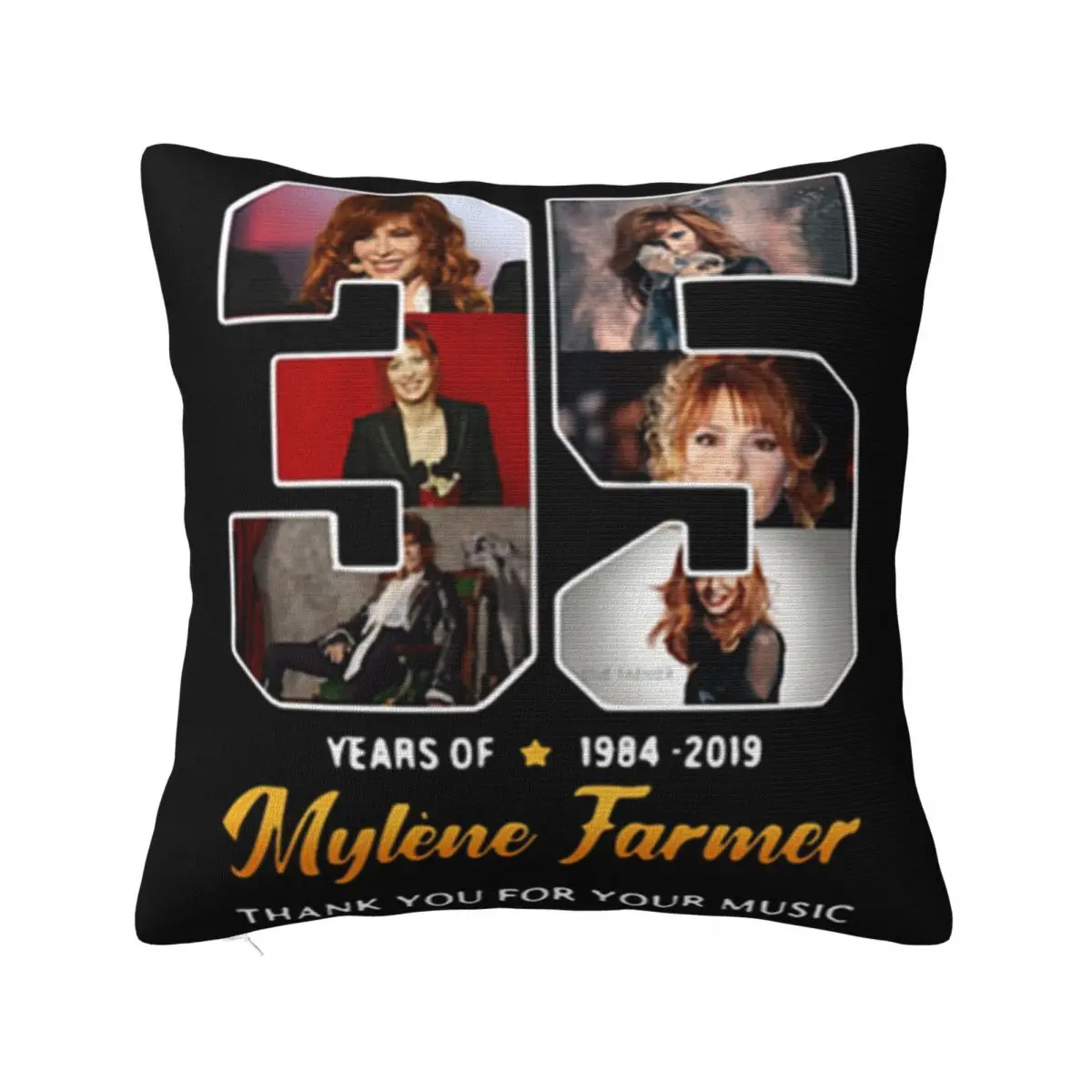 35 Years Of Mylene Farmer 1984'2019 Thank You For Your Music Halloween Oversize Style Pillow Case