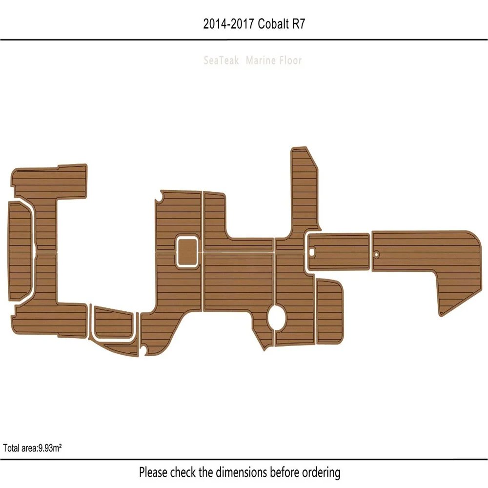 

2017 Cobalt R7 Cockpit swimming platform Pads 1/4" 6mm EVA fAXU Teak Decking SeaDek MarineMat Gatorstep Style Self Adhesive