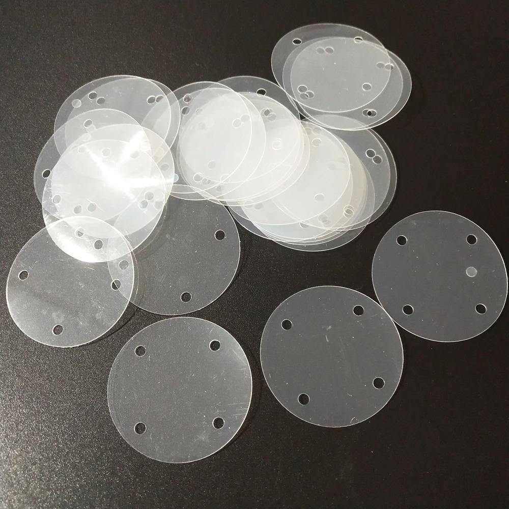 35mm 4 Holes Transparent White Sequins For Crafts Flat Large Round Sequin Garment / Handbag Accessories DIY Flakes