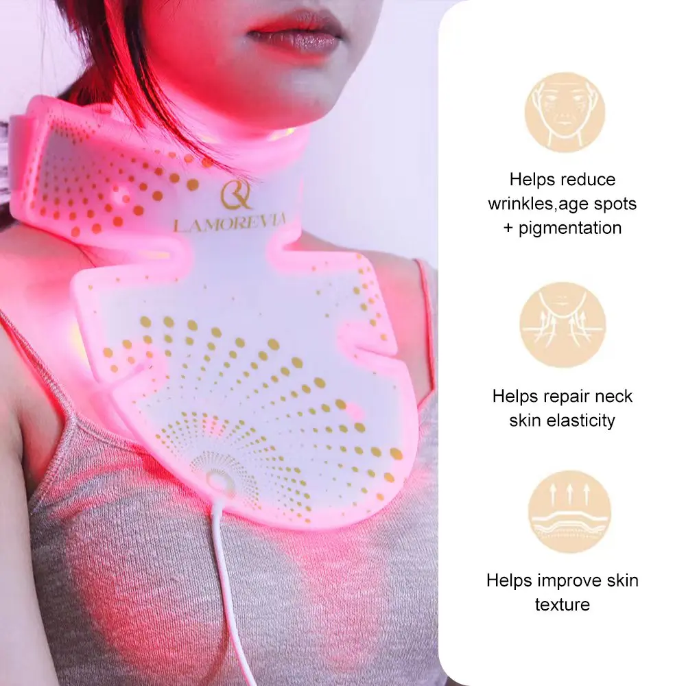 LAMOREVIA Rechargeable & Bendable Silicone LED Photon Care Mask With Infrared Light 850nm,630nm Light Therapy Anti Acne Aging