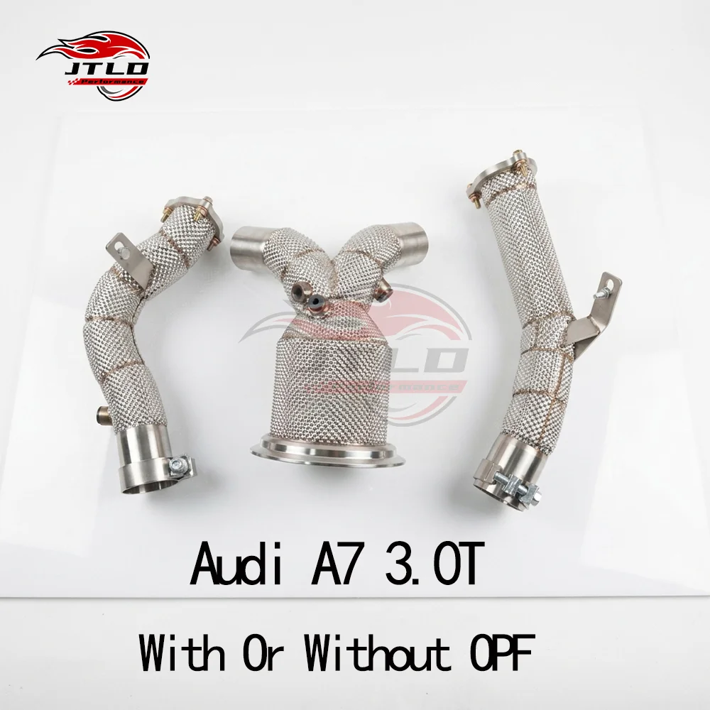 Stainless Steel Heat Shield Exhaust Front Pipe For Audi A7 3.0T Optional Catalytic Converter