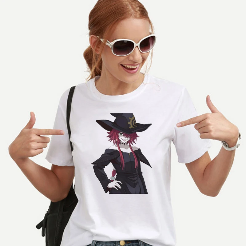 Ragna The Bloodedge T Shirt Funny Cartoon Print Saya Jin Jubei T-Shirt Women Clothes Female Clothing Short Sleeve Tees Top